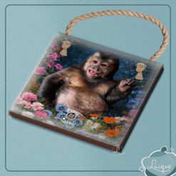 Azulejo decorativo (INSTITUTO OLIVIA - BARRIGÃO LINDO 15,5x15,5cm c/ cordinha)