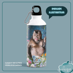 Garrafa tradicional / Branca estampada / 800ml / Não térmica (INSTITUTO OLIVIA - BARRIGÃO LINDO)