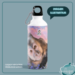 Garrafa tradicional / Branca estampada / 800ml / Não térmica (INSTITUTO OLIVIA - OLHAR)