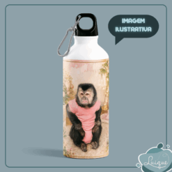 Garrafa tradicional / Branca estampada / 800ml / Não térmica (INSTITUTO OLIVIA - FLORESCER)