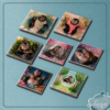 Kit c/ 7 azulejos c/ imã (INSTITUTO OLIVIA - FLORESTA, BARRIGÃO, OLHAR, SORRISO, PLENITUDE, FLORESCER e SAPECA)