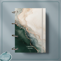 Caderno Argolado (Beige emerald marble)