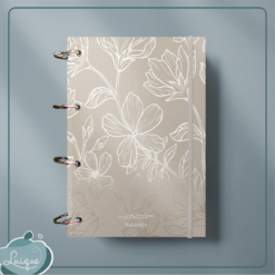 Caderno Argolado (Beige flowers)
