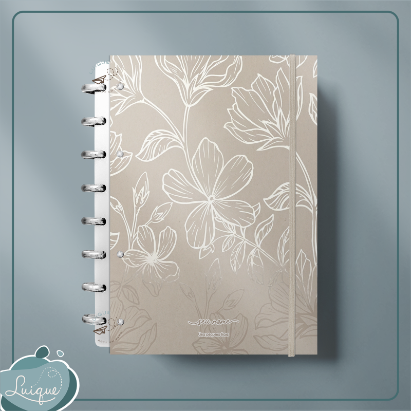 Caderno de Disco (Beige flowers)