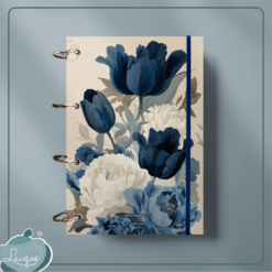 Caderno Argolado (Blue flowers)