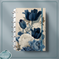 Caderno de Disco (Blue flowers)