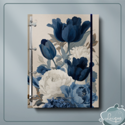 Fichário Argolado (Blue flowers)
