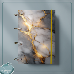 Caderno Argolado (Dark golden marble)