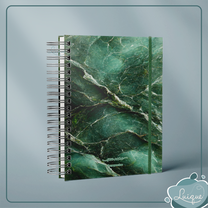Caderno Espiral (Emerald marble)