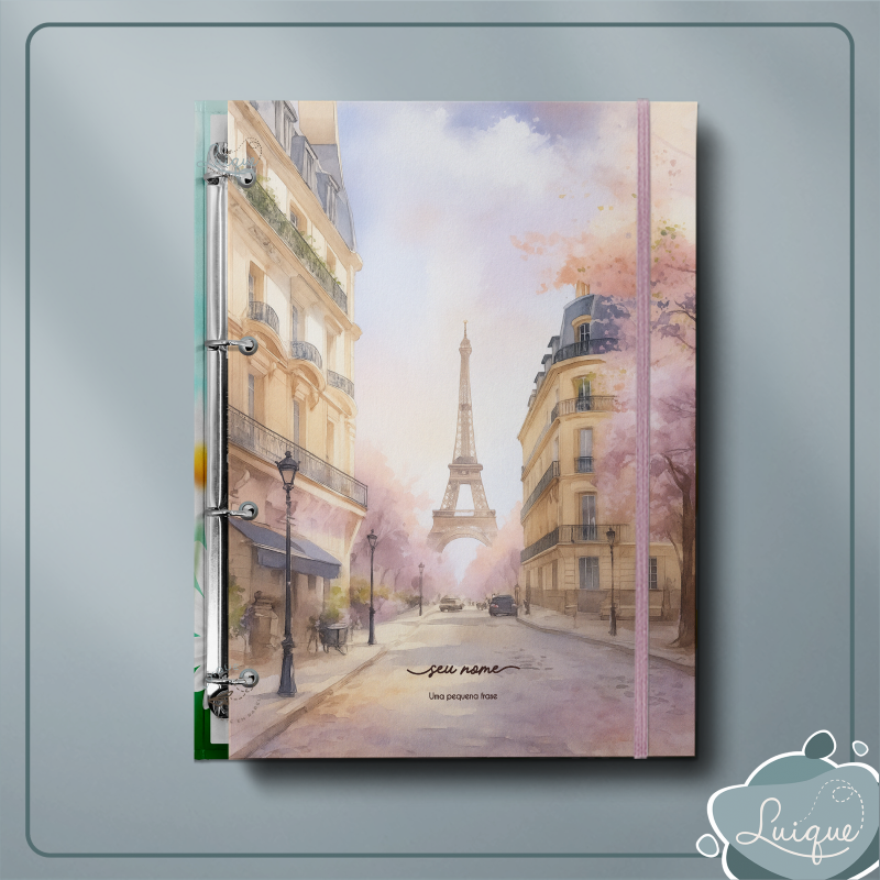 Fichário Argolado (Paris in watercolor)