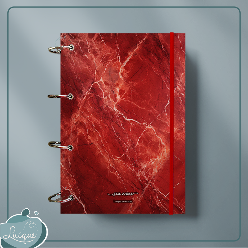 Caderno Argolado (Red marble)