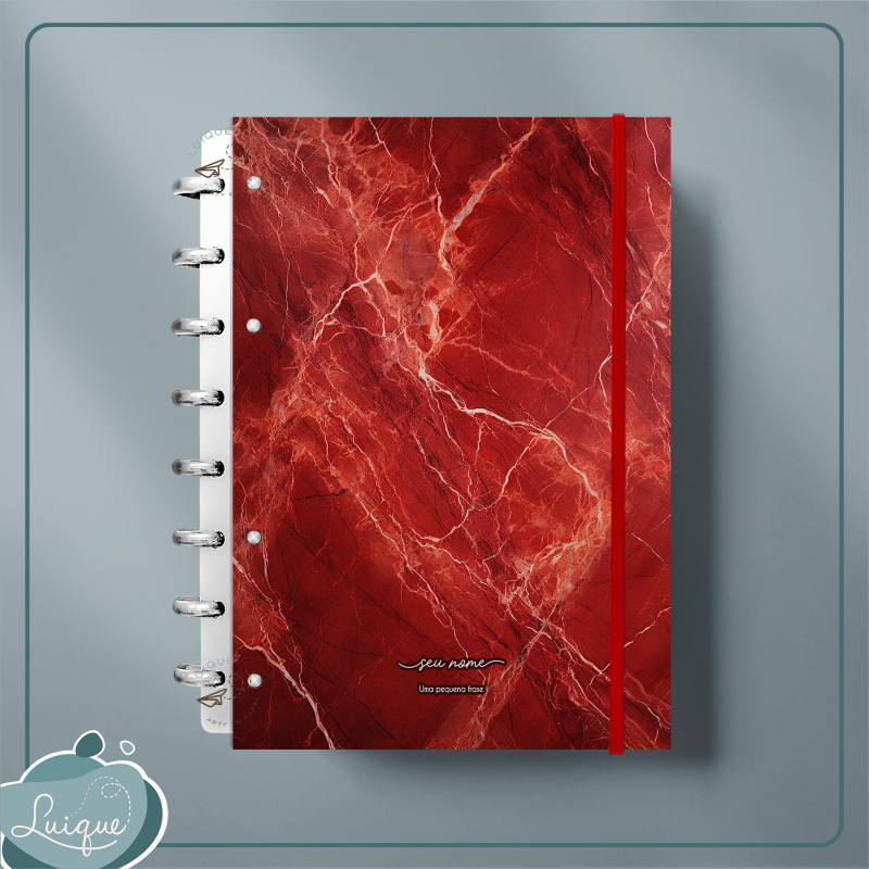 Caderno de Disco (Red marble)