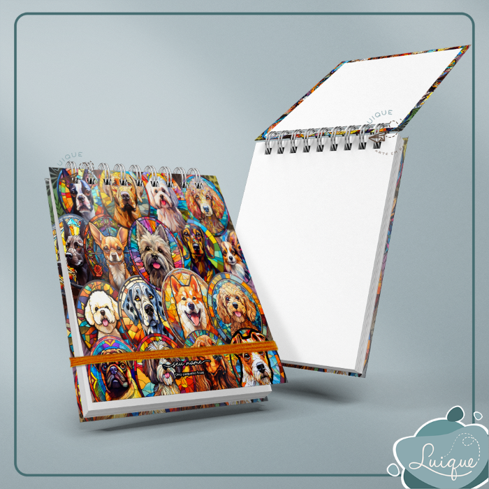 Bloco de anotações (Stained-glass dogs)