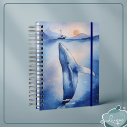 Caderno Espiral (Whale in the ocean)