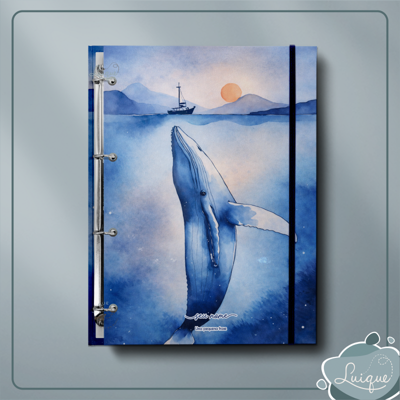 Fichário Argolado (Whale in the ocean)